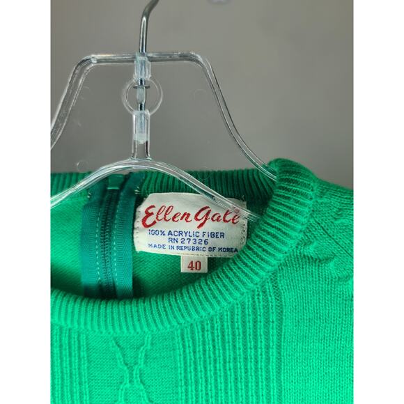 Vtg Ellen Gale green sweater - size 40 - see measurements - Picture 2 of 4